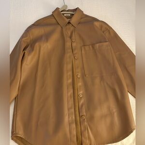 Oversized leather shirt